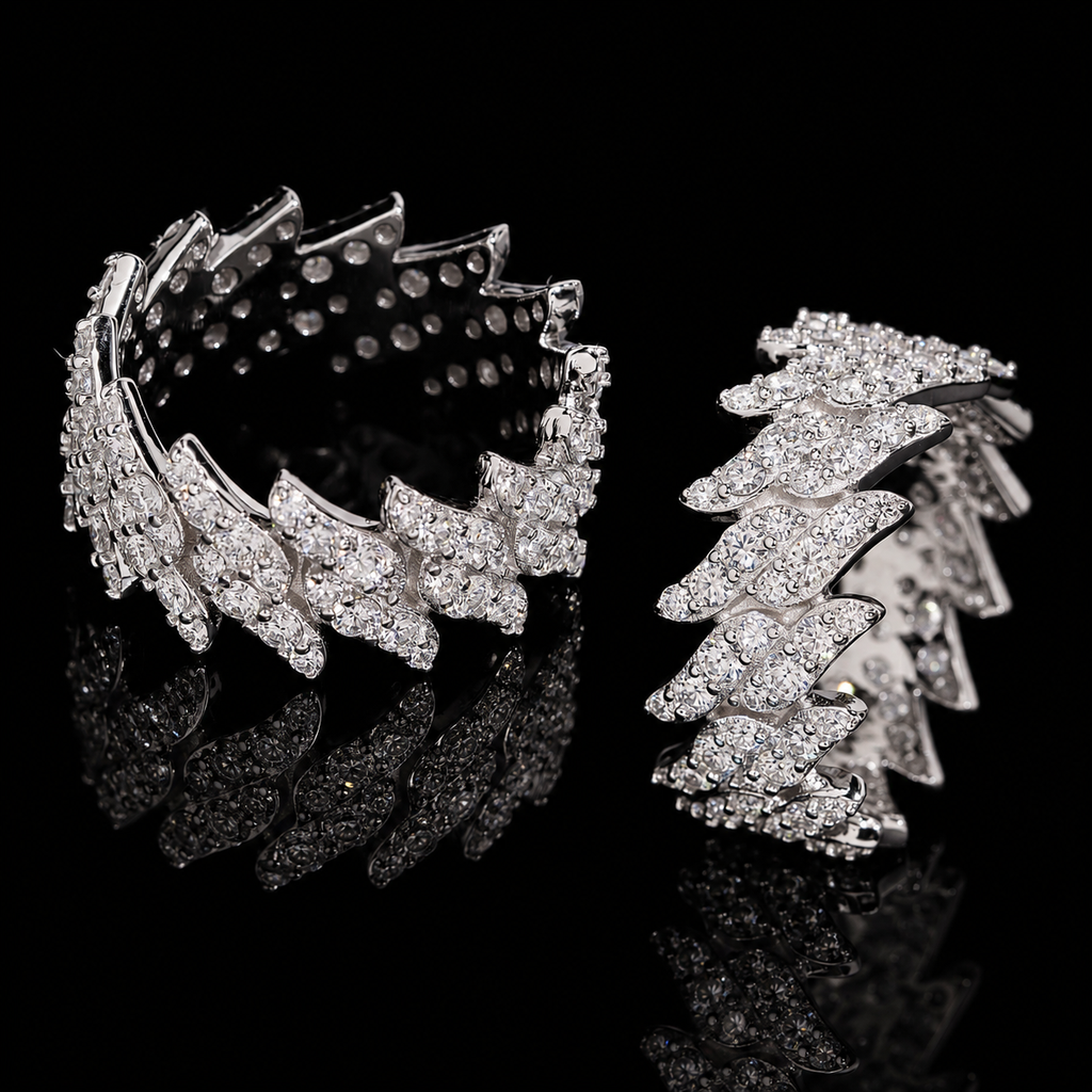 ICED LIGHTNING LINK BRACELET RING