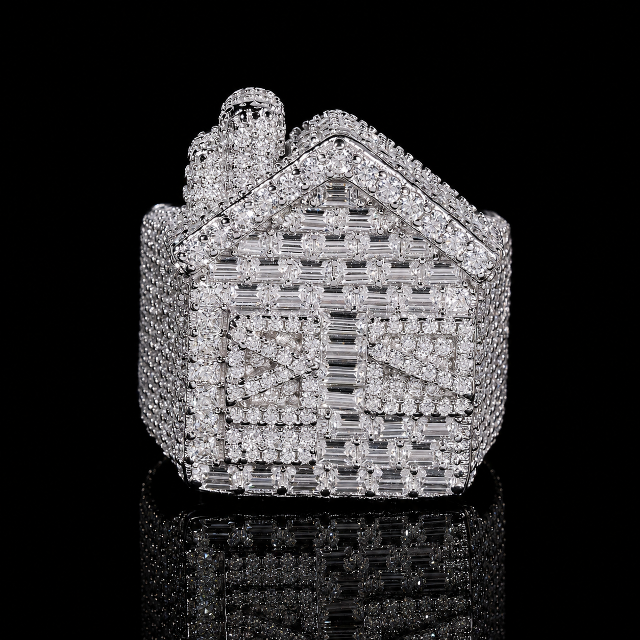 MOISSANITE TRAPHOUSE RING