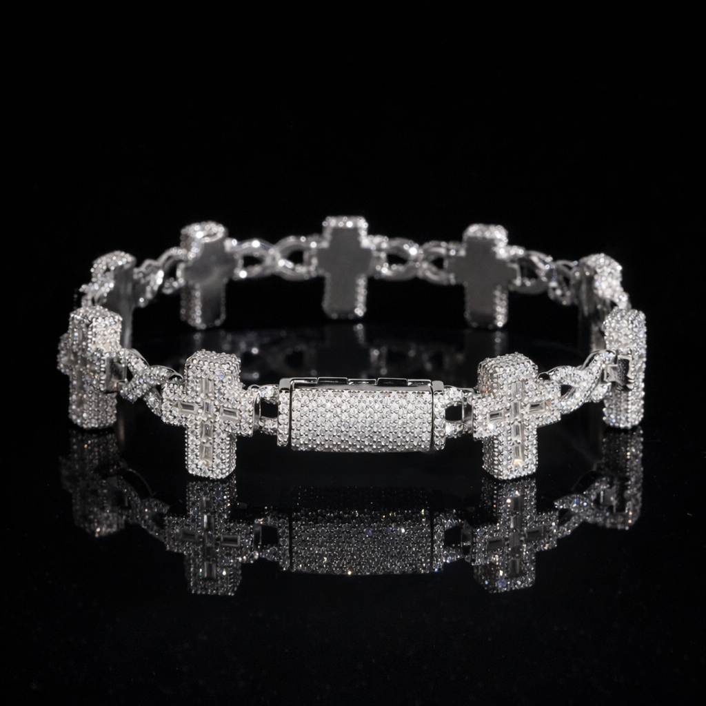 CUBAN CROSS BRACELET 7.5 INCH
