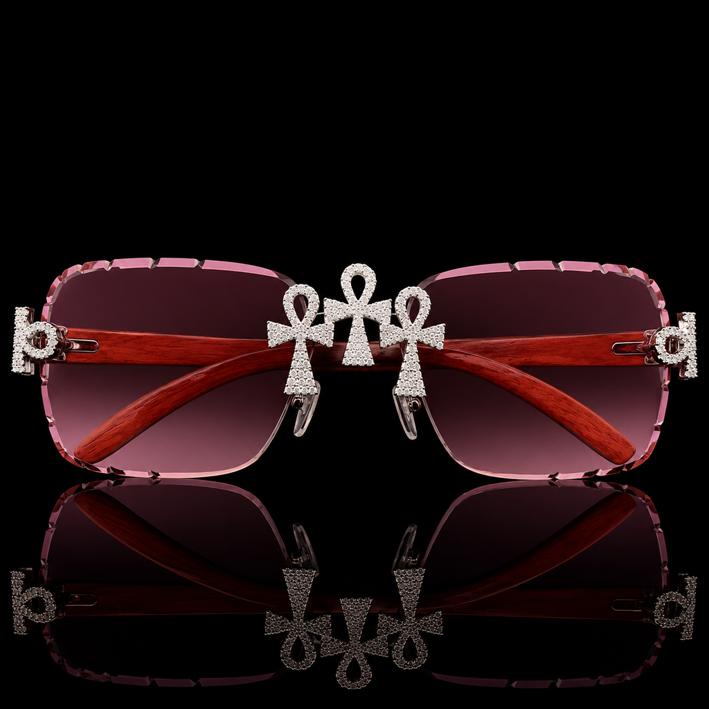 MOISSANITE ANKH CROSS DESIGN SUNGLASSES