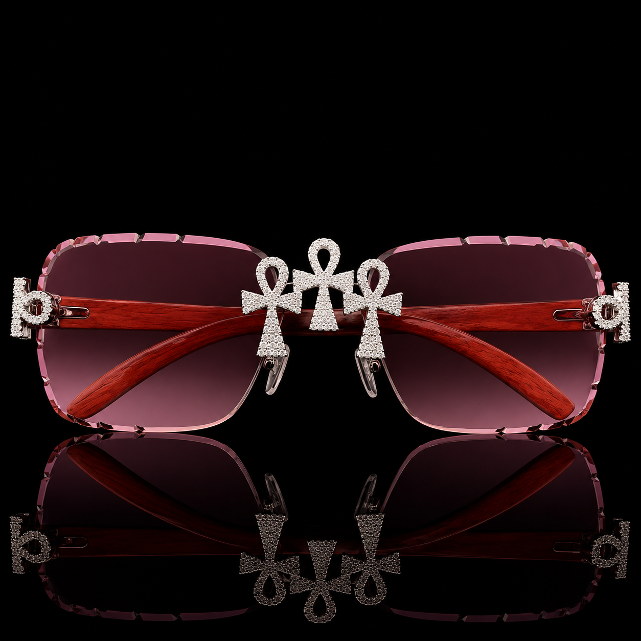 MOISSANITE ANKH CROSS DESIGN SUNGLASSES