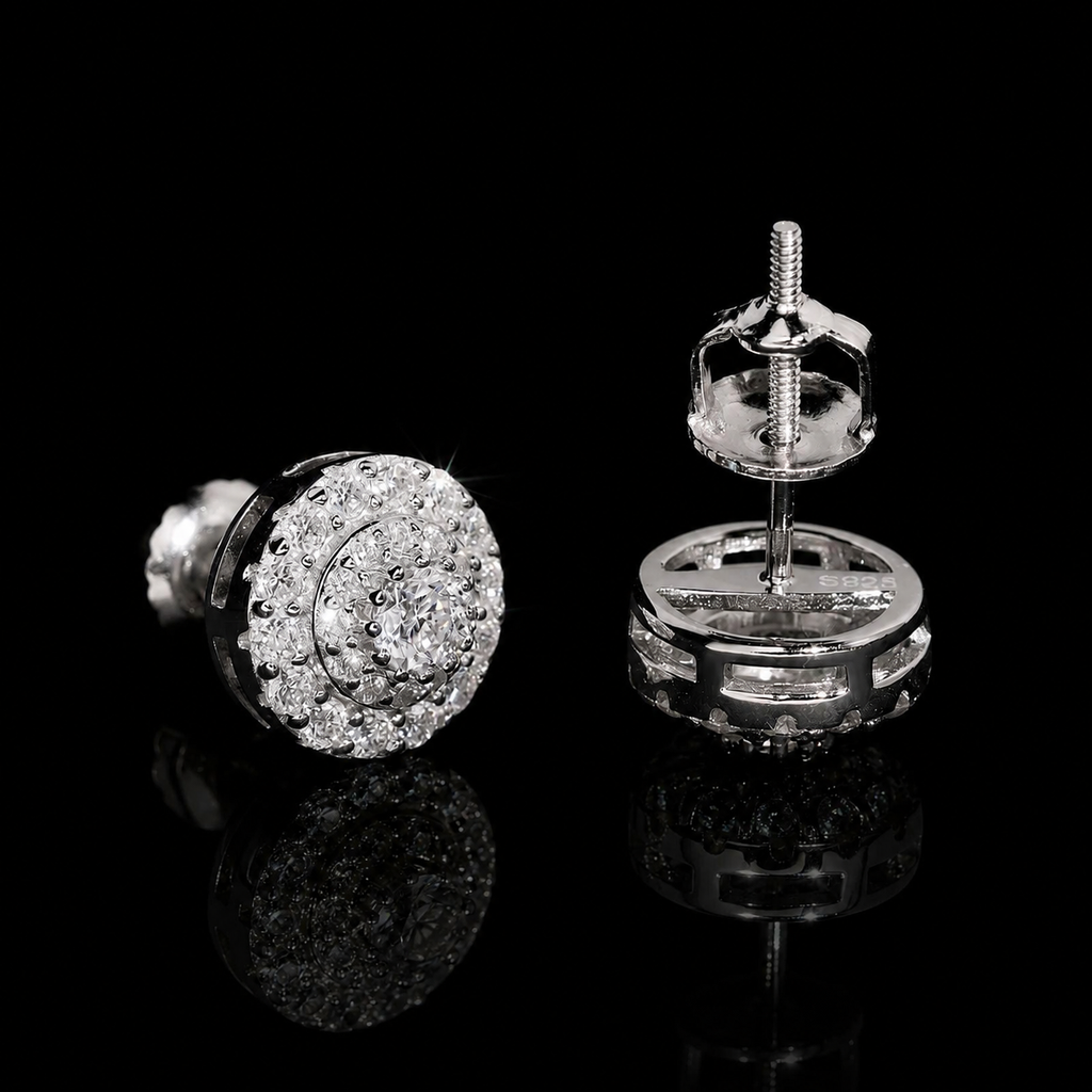 DOUBLE HALO STUD EARRINGS