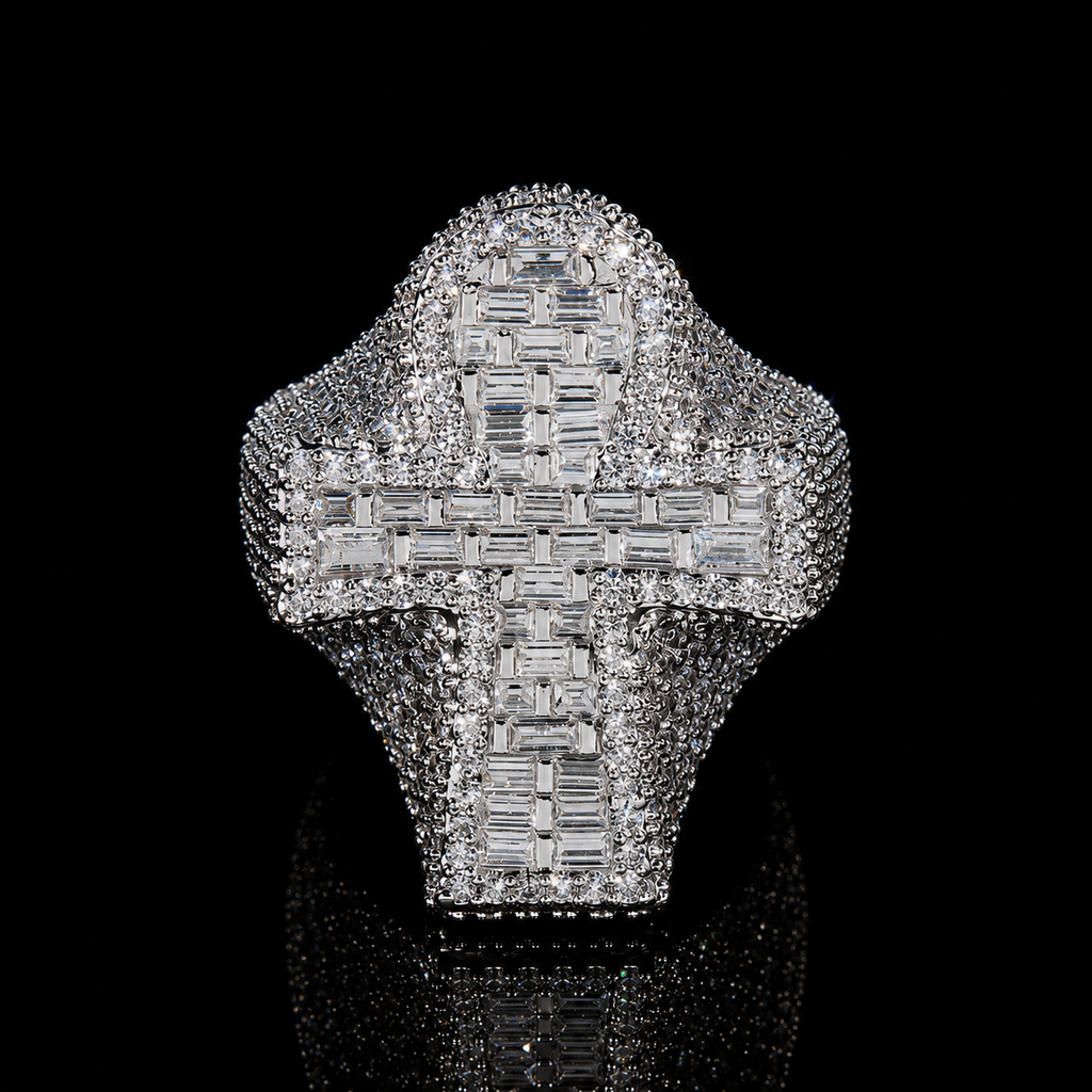 MOISSANITE ANKH CROSS RING