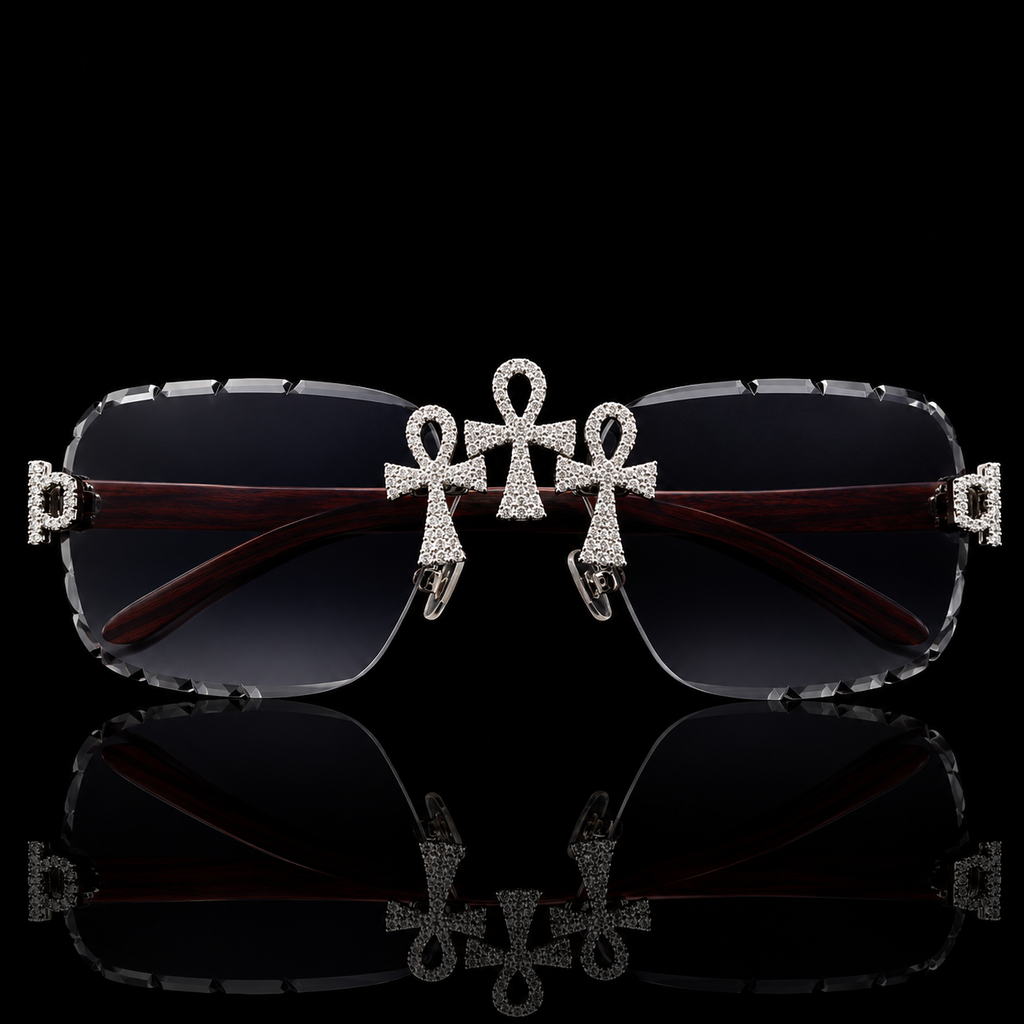 MOISSANITE ANKH CROSS DESIGN SUNGLASSES
