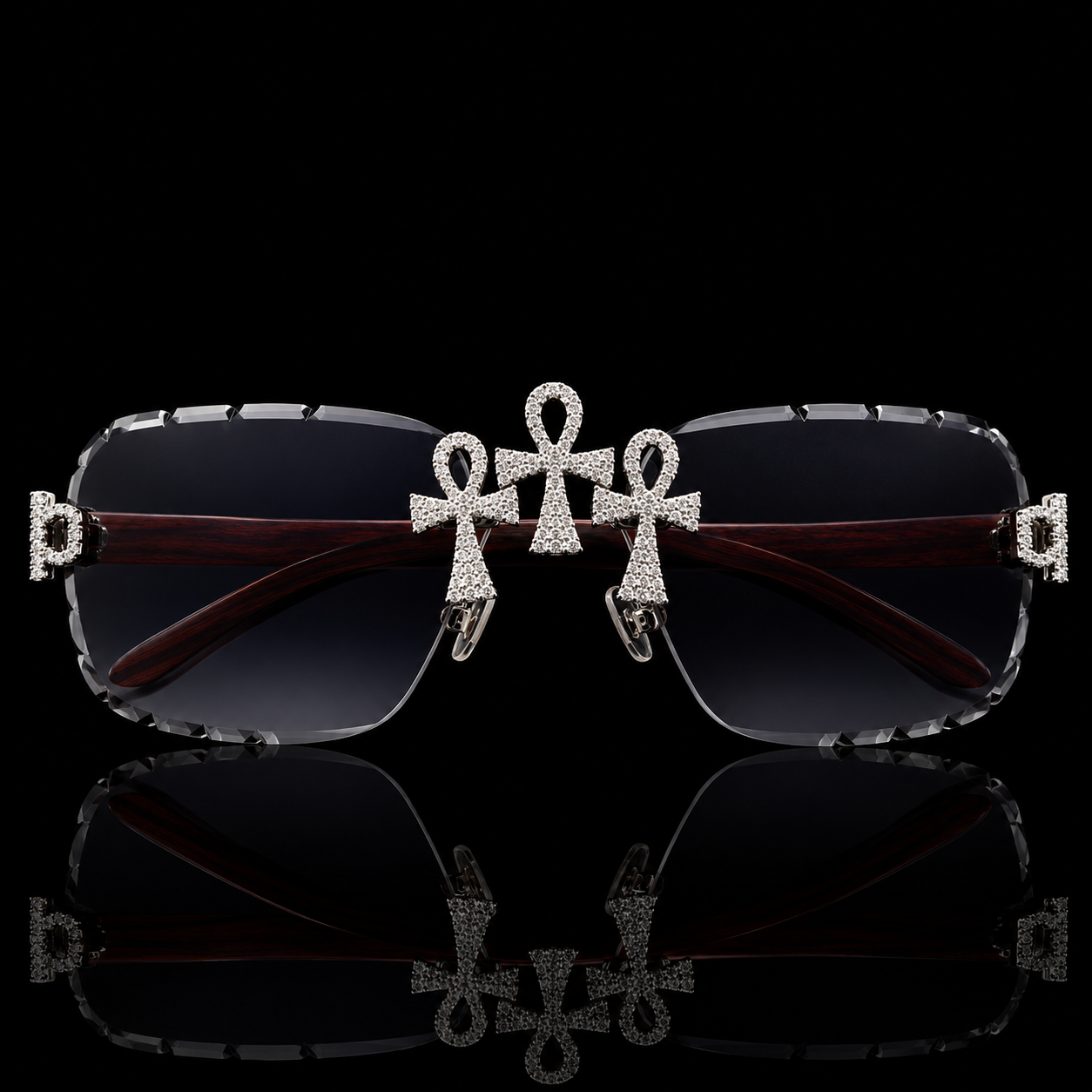 MOISSANITE ANKH CROSS DESIGN SUNGLASSES