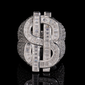 BAGUETTE MONEY SIGN RING