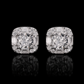 BAGUETTE HALO STUD EARRINGS