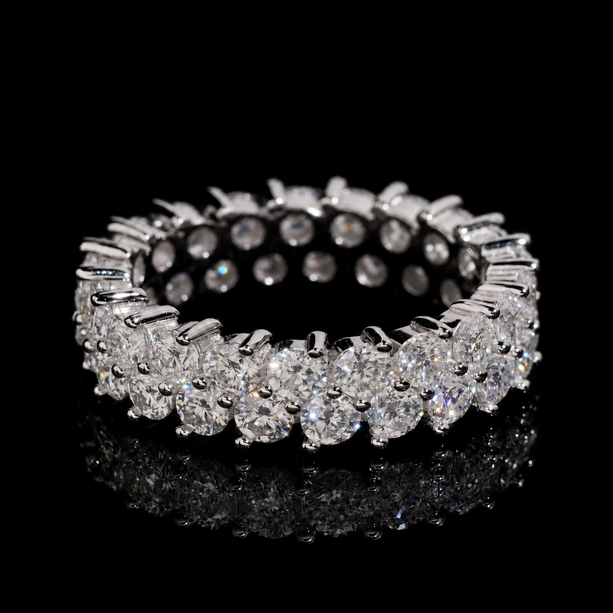 DOUBLE ROW CLUSTER RING