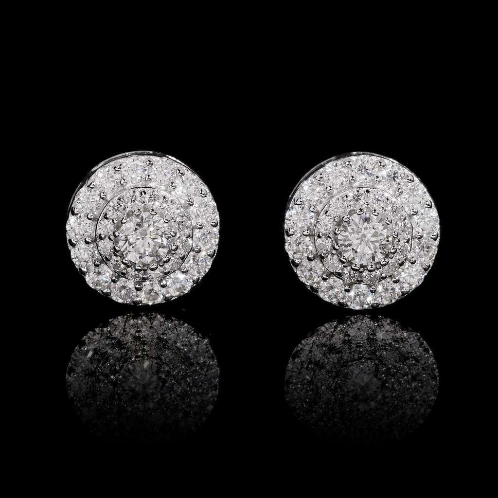 DOUBLE HALO STUD EARRINGS