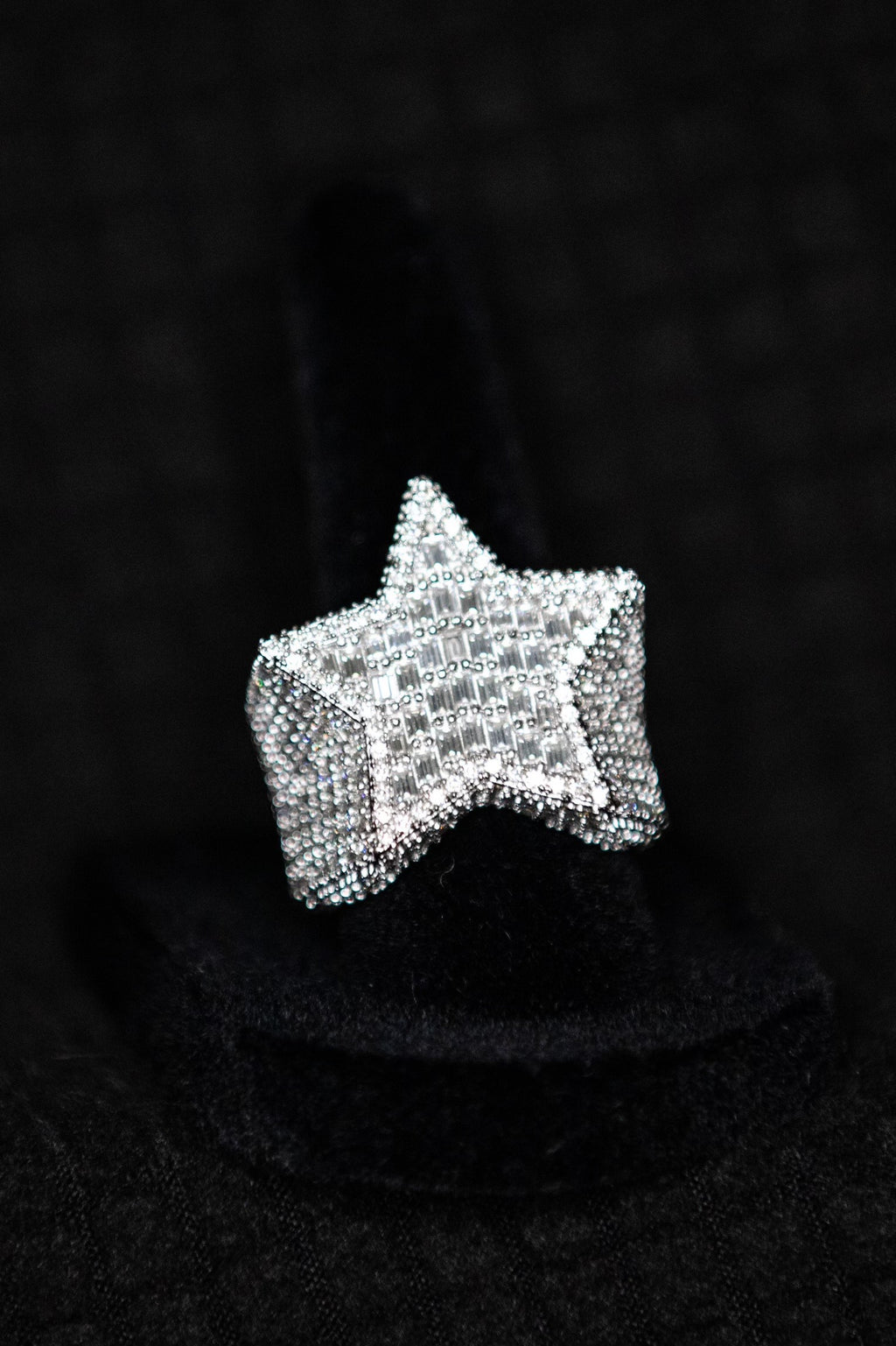 MOISSANITE BAGUETTE STAR RING