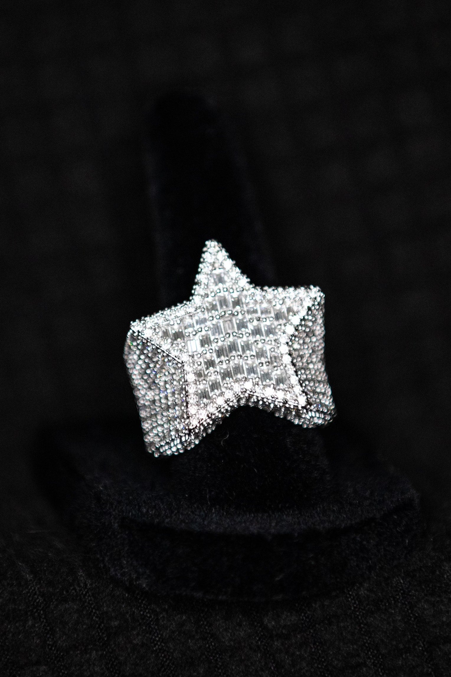 MOISSANITE BAGUETTE STAR RING