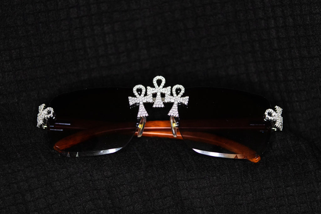 MOISSANITE ANKH CROSS DESIGN SUNGLASSES