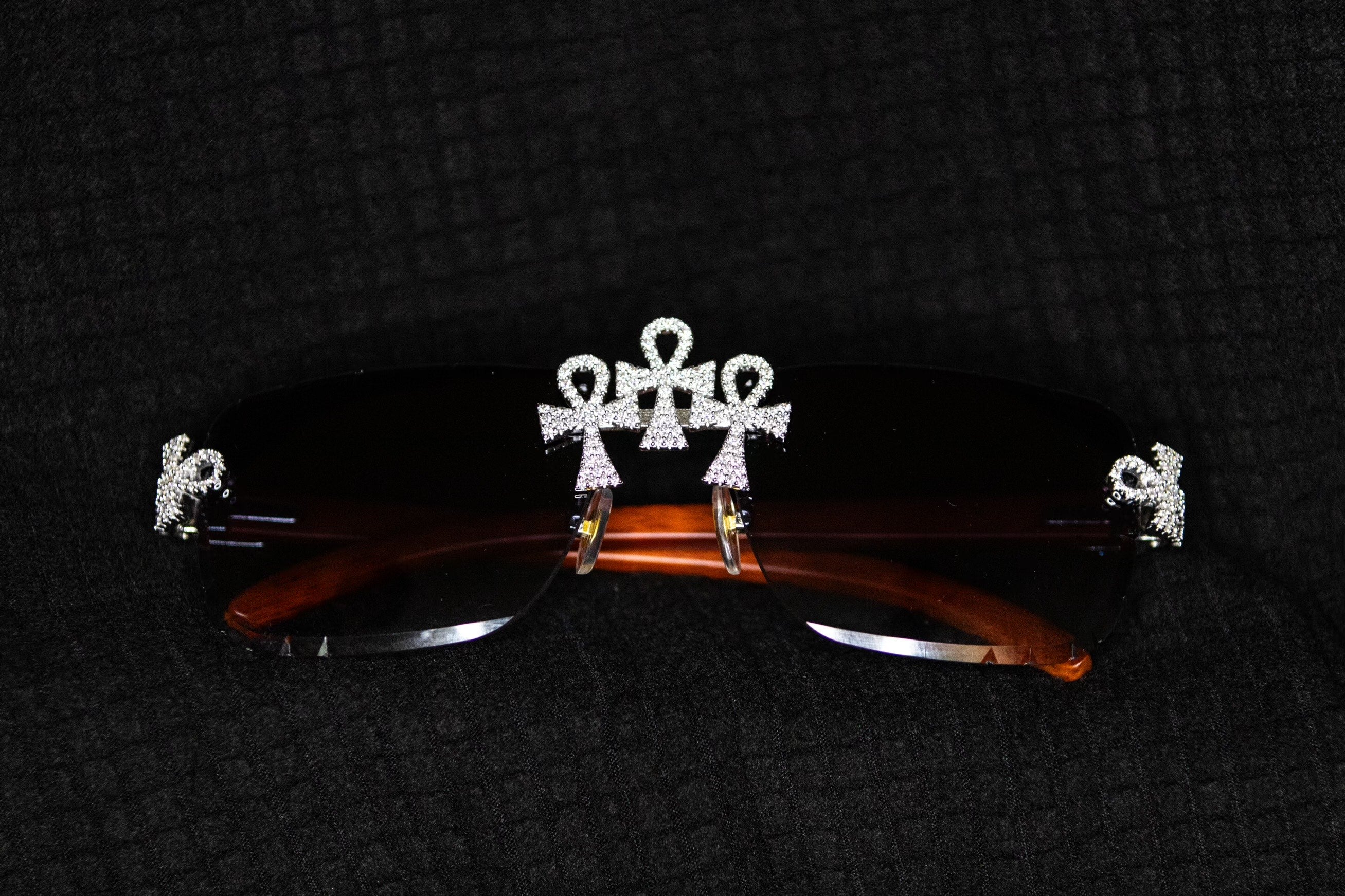 MOISSANITE ANKH CROSS DESIGN SUNGLASSES