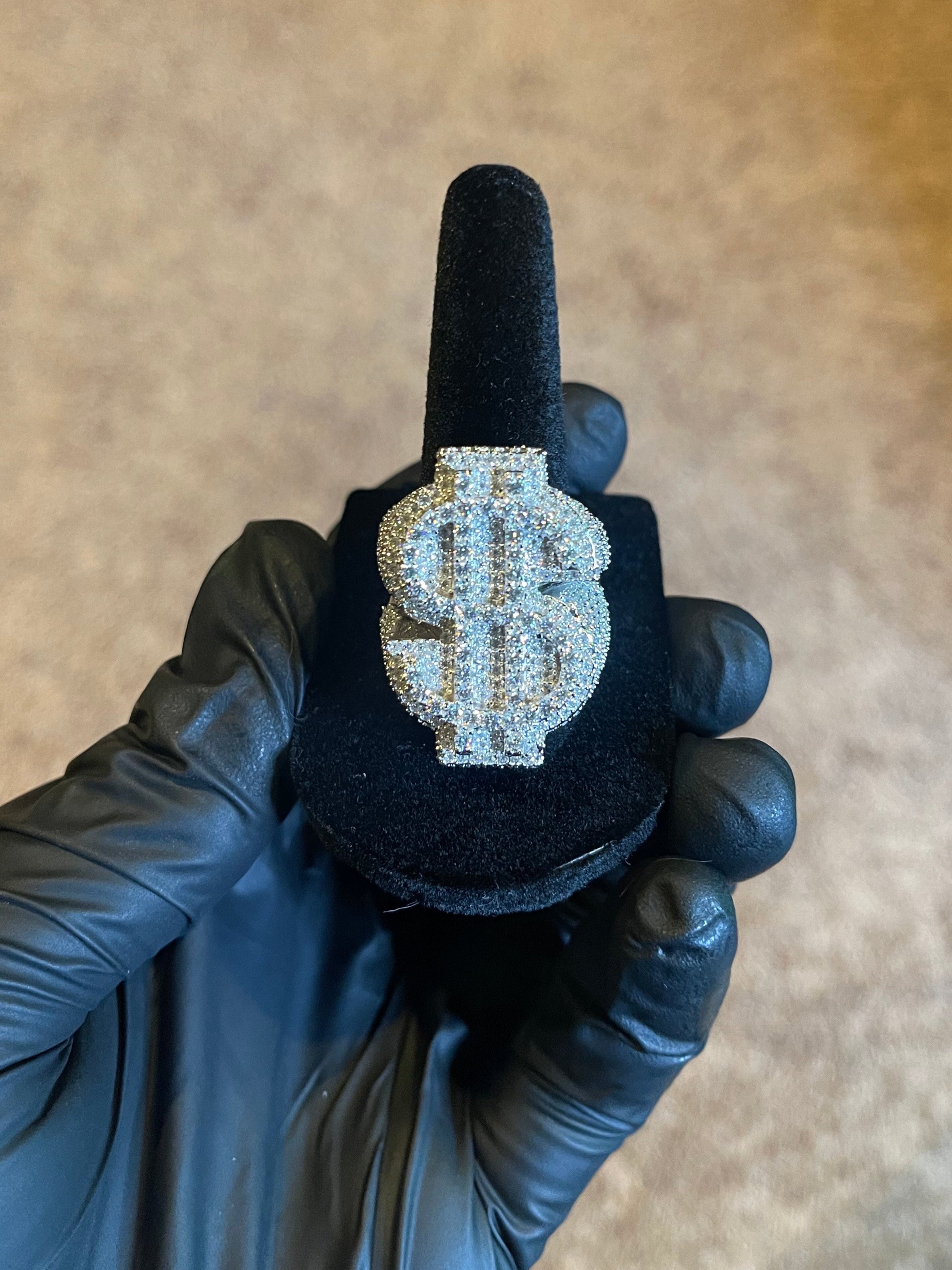 MOISSANITE MONEY SIGN RING