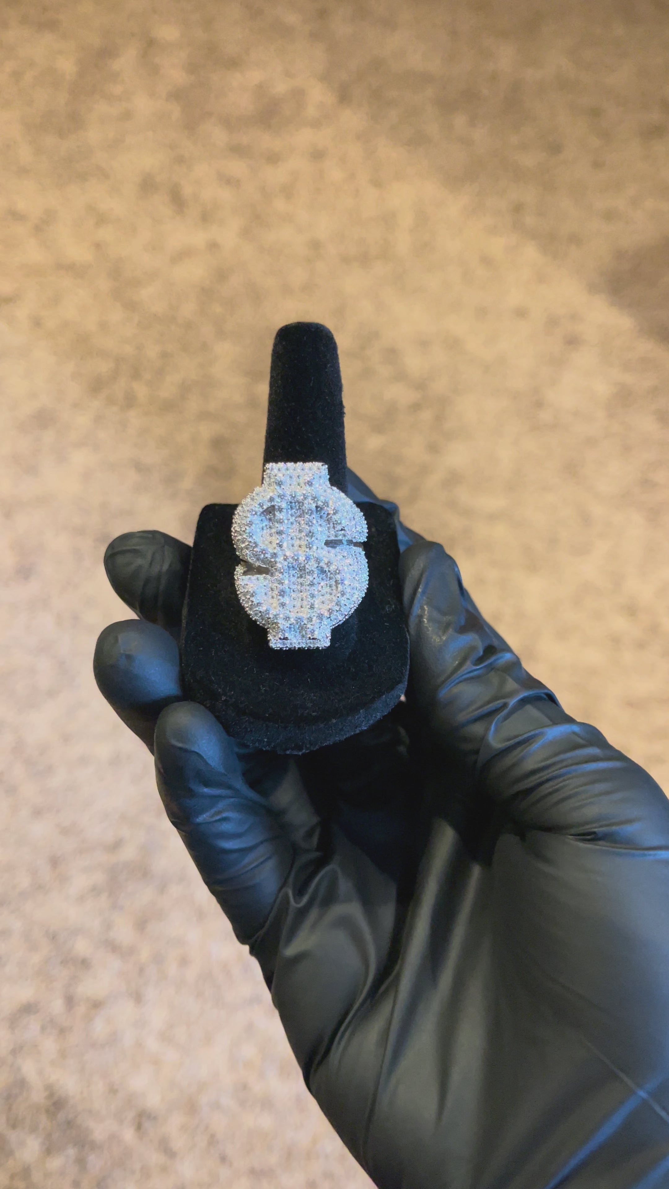 MOISSANITE MONEY SIGN RING