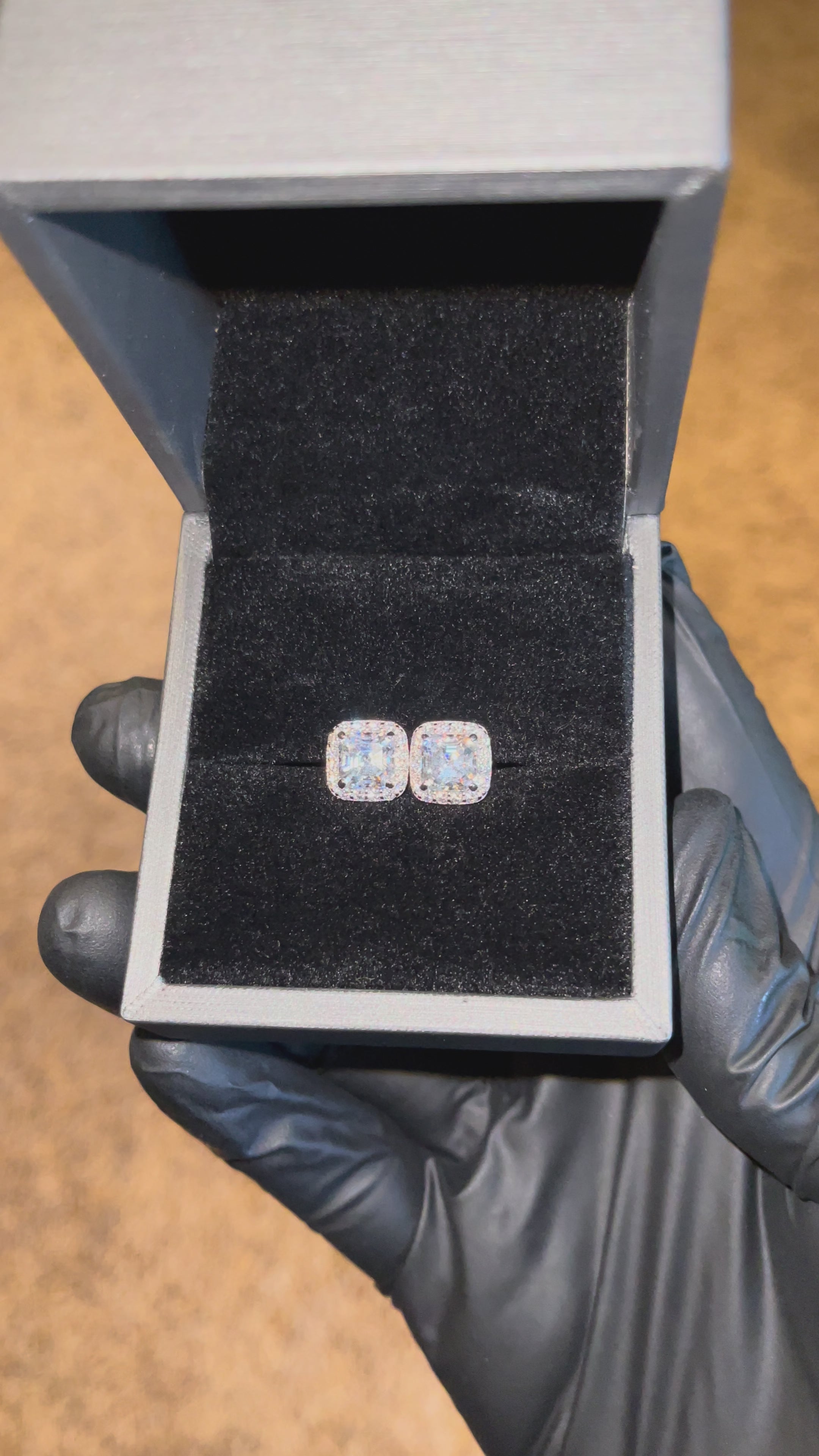 MOISSANITE HALO STUD EARRINGS