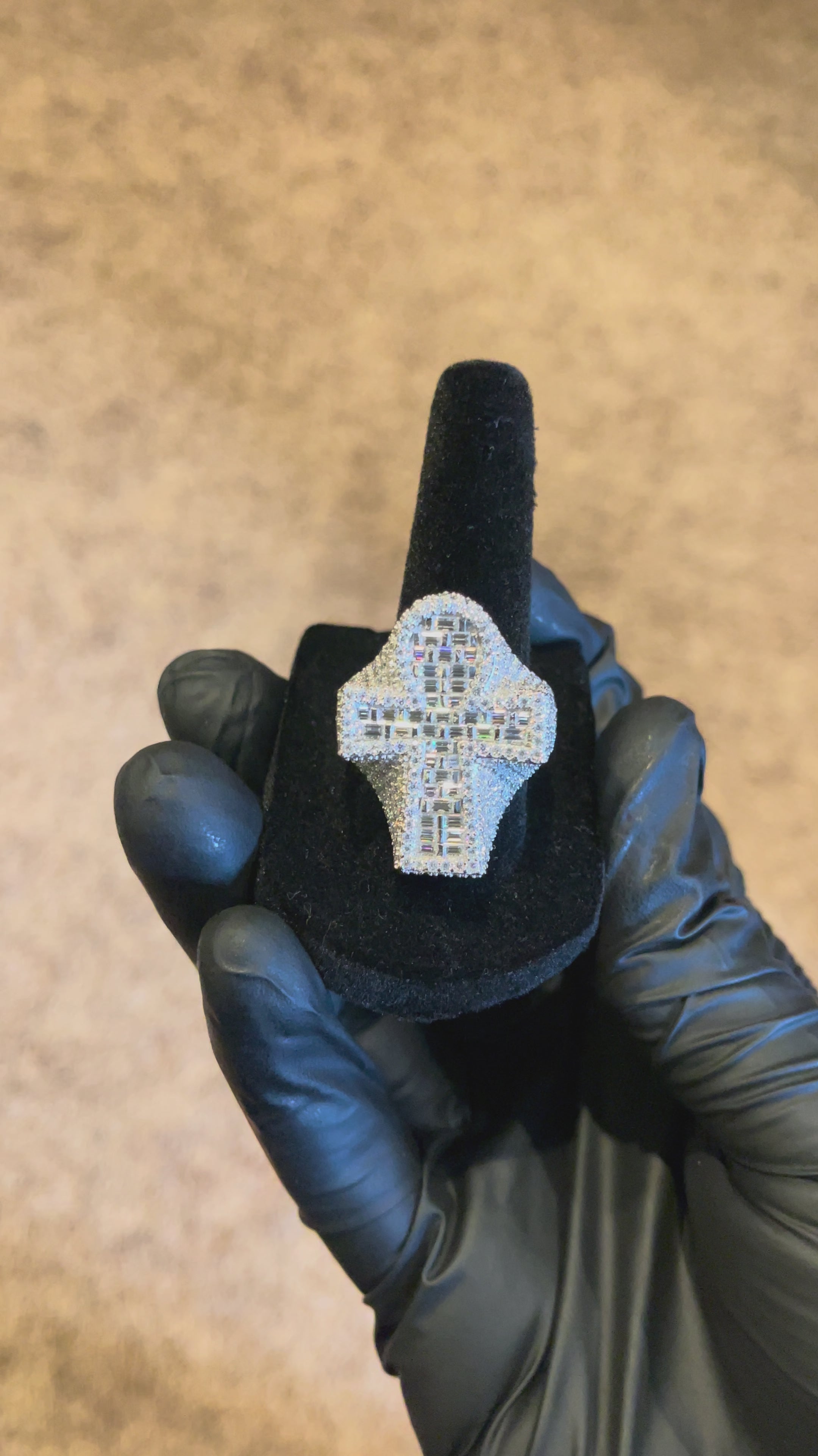 MOISSANITE ANKH CROSS RING